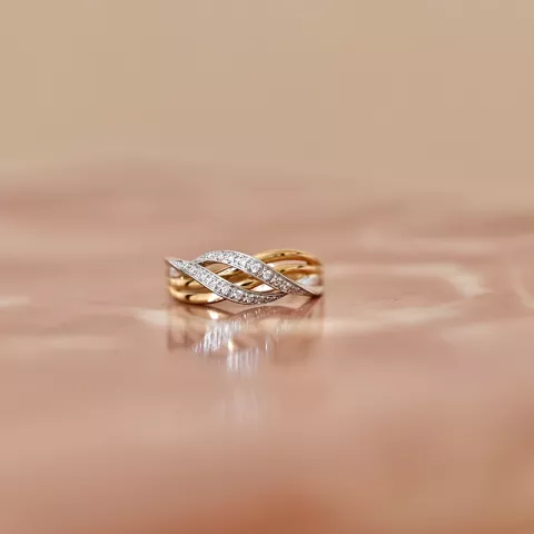 briljant ring in 14 karaat goud met rhodium 0,092 ct