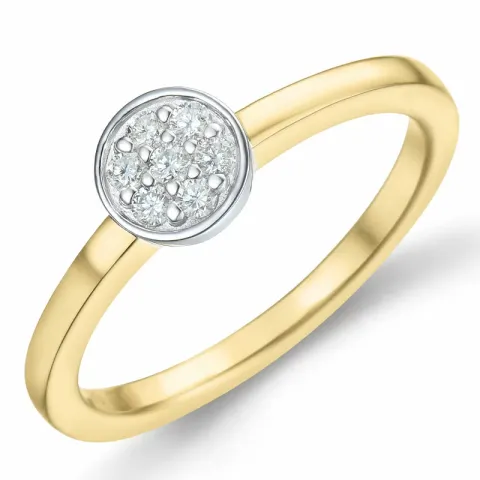 rond diamant gouden ring in 14 karaat goud-en witgoud 0,11 ct