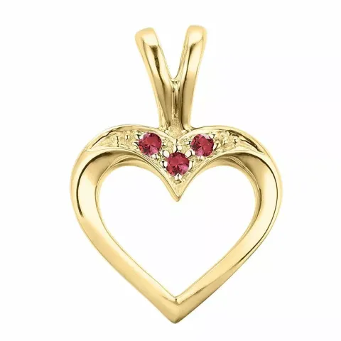 hart robijn hanger in 14 caraat goud 0,02 ct