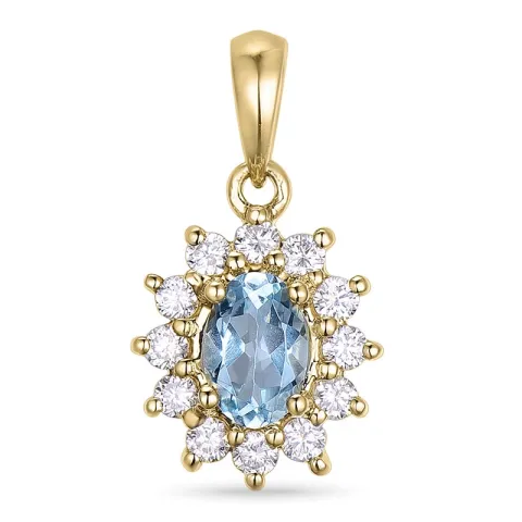 rozethanger in 14 caraat goud 0,26 ct 0,42 ct