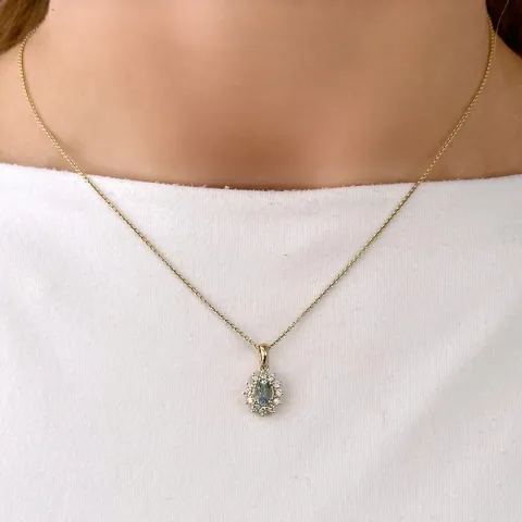 rozethanger in 14 caraat goud 0,26 ct 0,42 ct