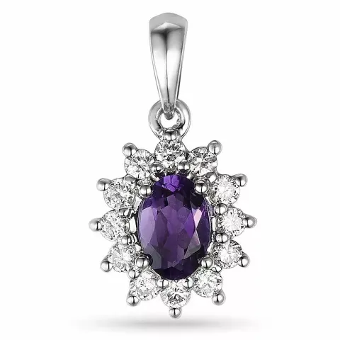 rozethanger in 14 caraat witgoud 0,26 ct 0,45 ct