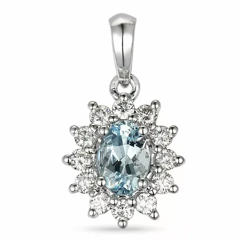 Rozethanger in 14 caraat witgoud 0,26 ct 0,42 ct