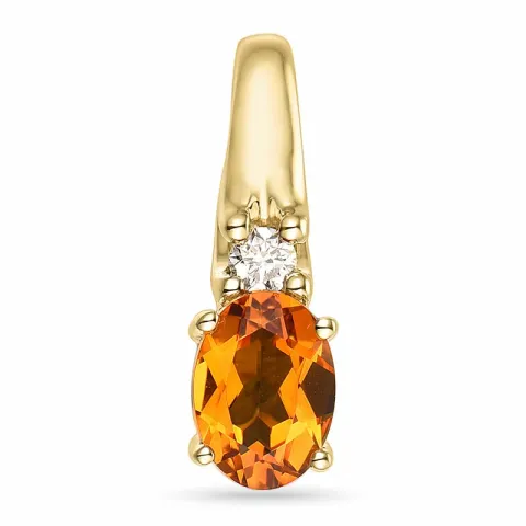 citrien hanger in 14 caraat goud 0,05 ct 0,80 ct