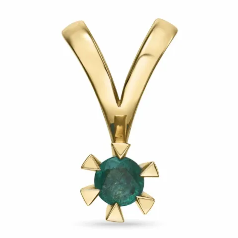 echt smaragd hanger in 14 caraat goud 0,22 ct