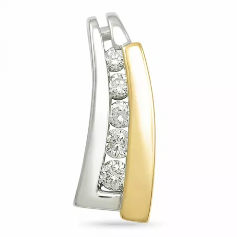 diamanten hanger in 14 caraat goud-en witgoud 0,15 ct