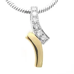 diamant hanger in 14 caraat goud-en witgoud 0,13 ct