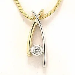 Hanger in 14 caraat goud-en witgoud 0,05 ct