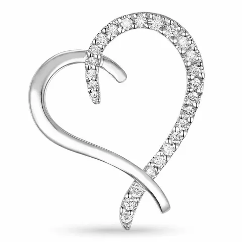 hart diamanten hanger in 14 caraat witgoud 0,19 ct