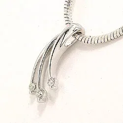 diamant hanger in 14 caraat witgoud 0,07 ct