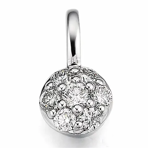 diamant hanger in 14 caraat witgoud 0,15 ct