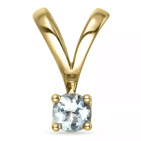 aquamarijn solitaire hanger in 14 caraat goud 0,24 ct
