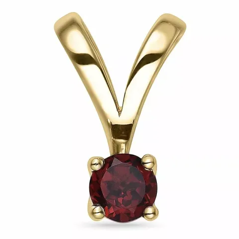 granaat solitaire hanger in 14 caraat goud 0,32 ct