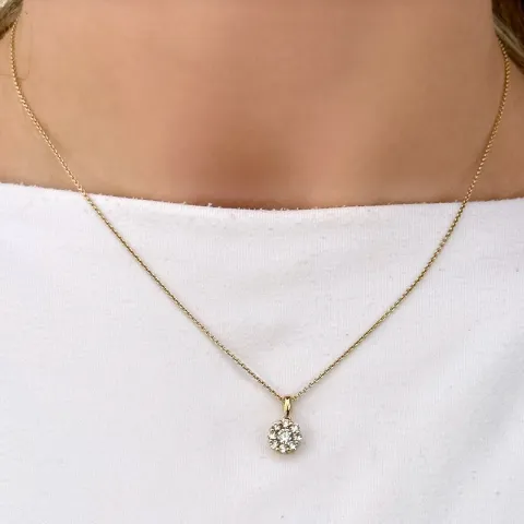 diamant hanger in 14 caraat goud 0,20 ct 0,32 ct