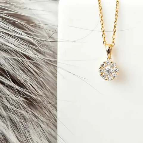 diamant hanger in 14 caraat goud 0,20 ct 0,32 ct