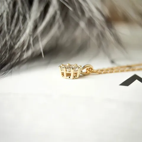 diamant hanger in 14 caraat goud 0,20 ct 0,32 ct