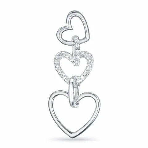 Groot hartjes hanger in 14 caraat witgoud 0,27 ct