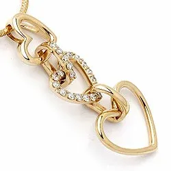 Sieraad diamant hartjes hanger in 14 caraat goud 0,27 ct