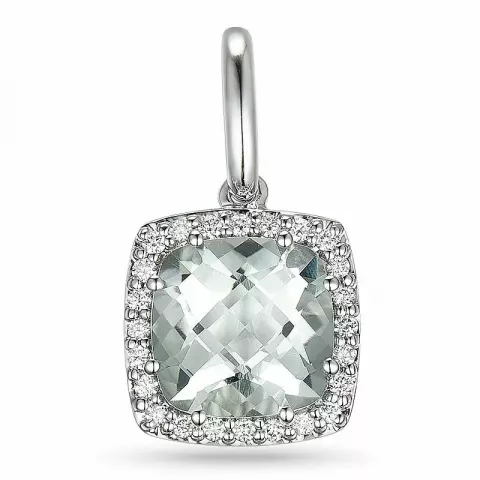 vierkant diamanten hanger in 14 caraat witgoud 0,12 ct 2,0 ct