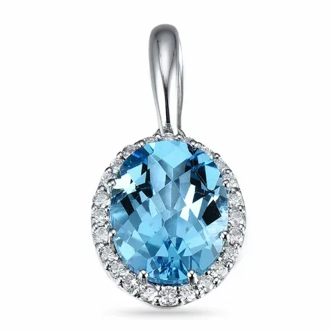 topaas hanger in 14 caraat witgoud 0,12 ct 3,0 ct