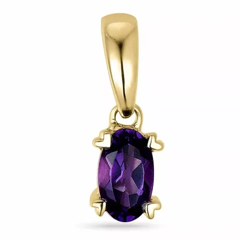 amethist hanger in 14 caraat goud 0,25 ct