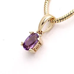 amethist hanger in 14 caraat goud 0,25 ct