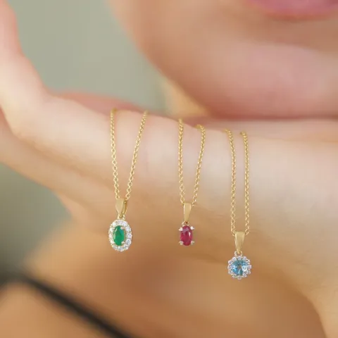 robijn hanger in 14 caraat goud 0,35 ct