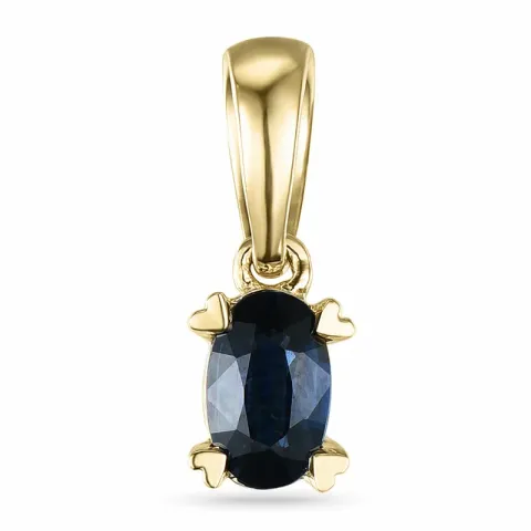 saffier hanger in 14 caraat goud 0,26 ct