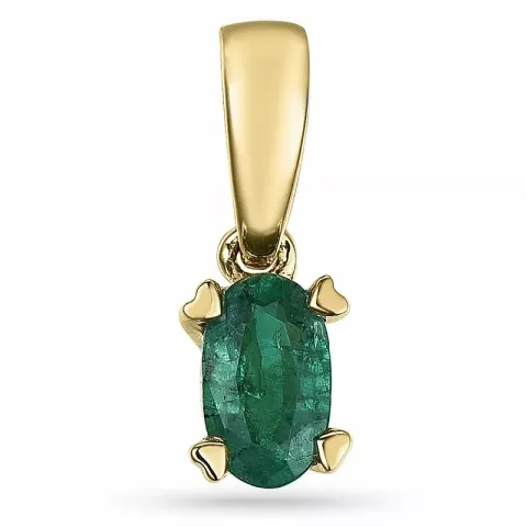 smaragd hanger in 14 caraat goud 0,26 ct