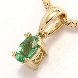smaragd hanger in 14 caraat goud 0,26 ct