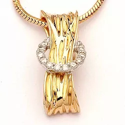 diamanten hanger in 14 caraat goud-en witgoud 0,09 ct