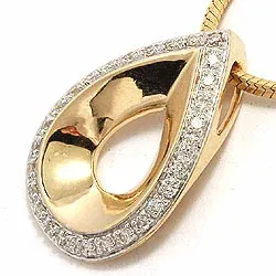 Diamant hanger in 14 caraat goud 0,15 ct