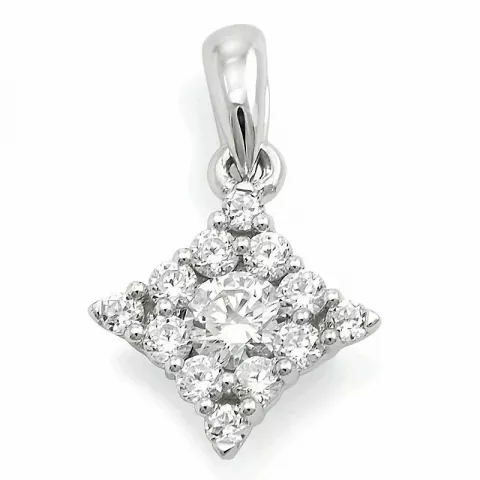 diamant hanger in 14 caraat witgoud 0,33 ct