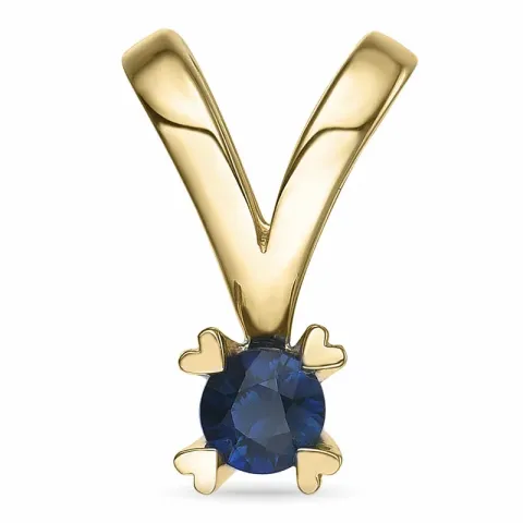 saffier hanger in 14 caraat goud 0,30 ct