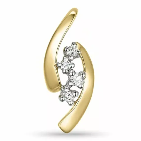 diamanten hanger in 14 caraat goud-en witgoud 0,06 ct