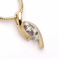 diamanten hanger in 14 caraat goud-en witgoud 0,06 ct