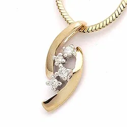 diamanten hanger in 14 caraat goud-en witgoud 0,06 ct