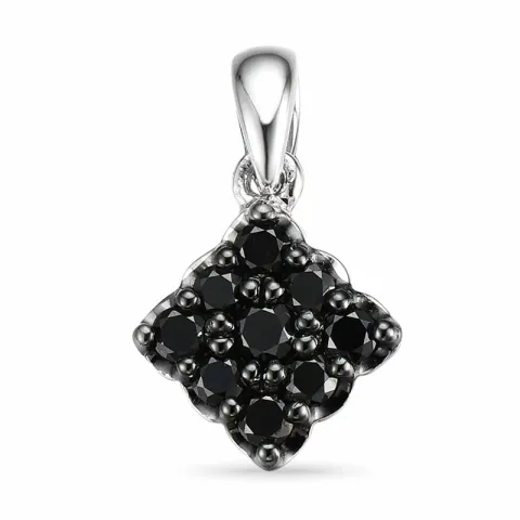 Vierkant diamant hanger in 14 caraat witgoud 0,25 ct