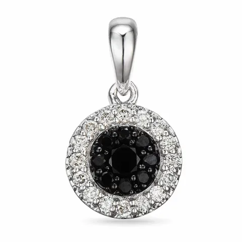 Rond diamant hanger in 14 caraat witgoud 0,14 ct 0,18 ct