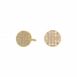 Joanli Nor Snow rond oorbellen in verguld sterlingzilver witte zirkoon