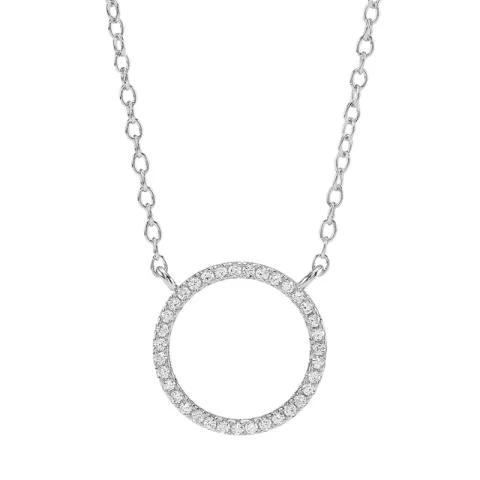 Joanli Nor Zero ketting in gerodineerd zilver witte zirkoon