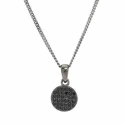 Joanli Nor Snow ketting in zwart gerhodineerd zilver zwart zirkoon
