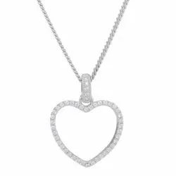 Joanli Nor Winter hart ketting in gerodineerd zilver witte zirkoon
