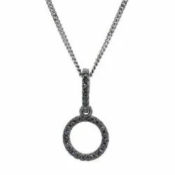 Joanli Nor Polar ketting in zwart gerhodineerd zilver zwart zirkoon