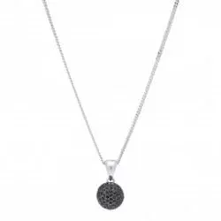 Joanli Nor Polar ketting met hanger in gerodineerd zilver zwart zirkoon