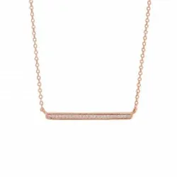 Joanli Nor Winter ketting in zilver met een roze coating witte zirkoon