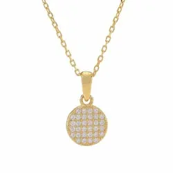 Joanli Nor Snow ketting met hanger in verguld sterlingzilver witte zirkoon
