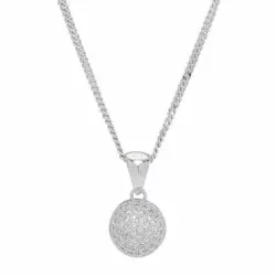 Joanli Nor Polar hanger met ketting in gerodineerd zilver witte zirkoon
