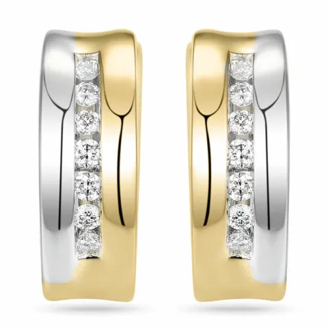 14 mm diamant creool in 14 karaat goud met diamant