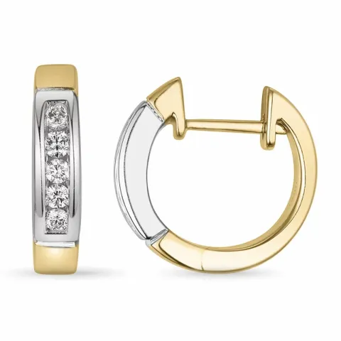 14 mm diamant creool in 14 karaat goud en witgoud met diamant
